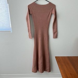 Self-portrait Ribbed Bodycon Slit Off Shoulder Dress